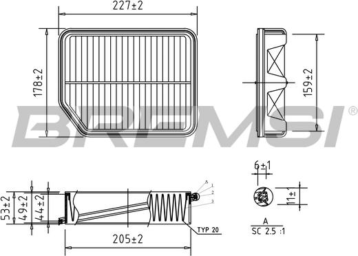 Bremsi FA0594 - Воздушный фильтр autodnr.net