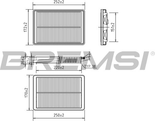 Bremsi FA0605 - Повітряний фільтр autocars.com.ua