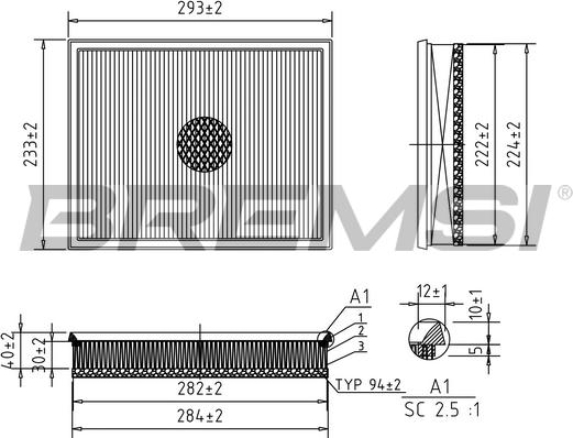 Bremsi FA0617 - Повітряний фільтр autocars.com.ua