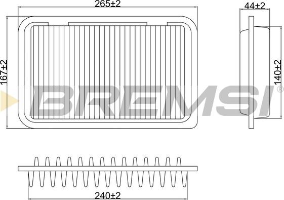 Bremsi FA0629 - Повітряний фільтр autocars.com.ua