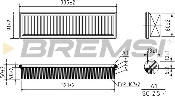 Bremsi FA0630 - Воздушный фильтр autodnr.net