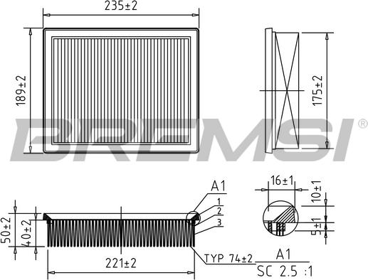 Bremsi FA0640 - Воздушный фильтр autodnr.net