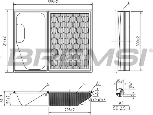 Bremsi FA0641 - Повітряний фільтр autocars.com.ua