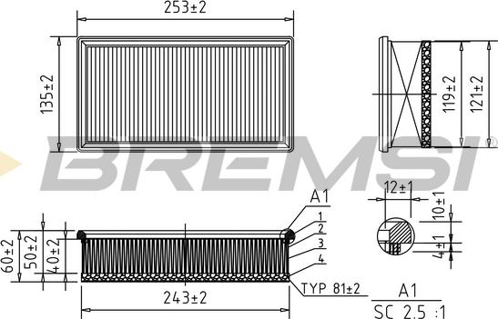 Bremsi FA0652 - Воздушный фильтр autodnr.net