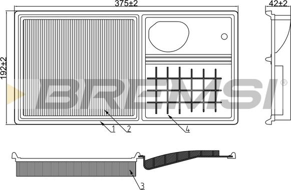 Bremsi FA1019 - Повітряний фільтр autocars.com.ua