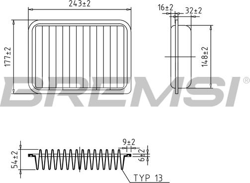 Bremsi FA1024 - Повітряний фільтр autocars.com.ua