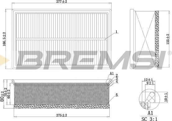 Bremsi FA1032 - Воздушный фильтр autodnr.net