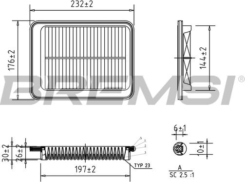 Bremsi FA1040 - Повітряний фільтр autocars.com.ua