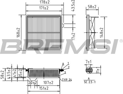 Bremsi FA1041 - Повітряний фільтр autocars.com.ua