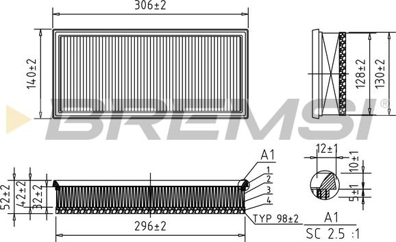 Bremsi FA1042 - Воздушный фильтр autodnr.net