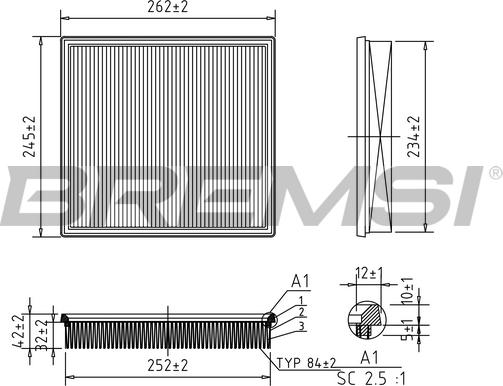 Bremsi FA1049 - Повітряний фільтр autocars.com.ua