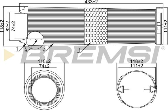 Bremsi FA1055 - Повітряний фільтр autocars.com.ua