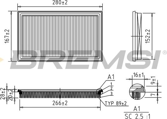 Bremsi FA1062 - Воздушный фильтр autodnr.net