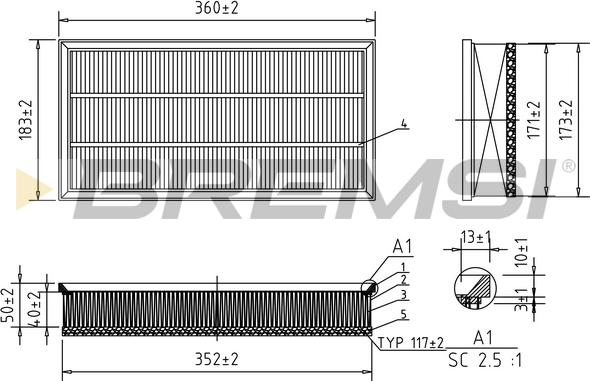 Bremsi FA1066 - Повітряний фільтр autocars.com.ua