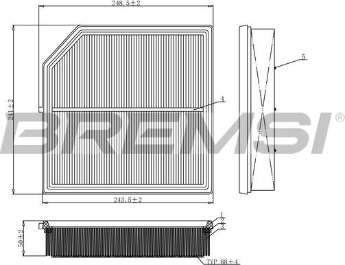 Bremsi FA1096 - Воздушный фильтр autodnr.net