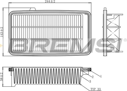 Bremsi FA1109 - Повітряний фільтр autocars.com.ua