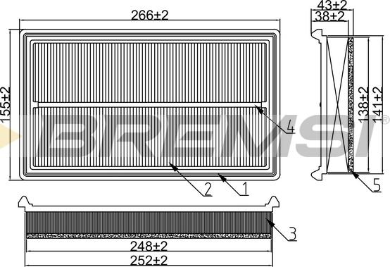 Bremsi FA1112 - Повітряний фільтр autocars.com.ua