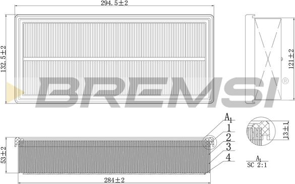 Bremsi FA1121 - Воздушный фильтр autodnr.net