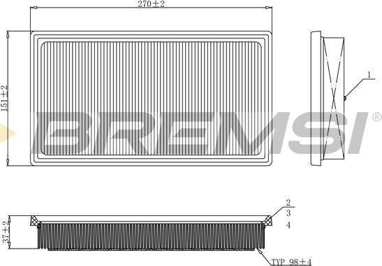 Bremsi FA1127 - Повітряний фільтр autocars.com.ua