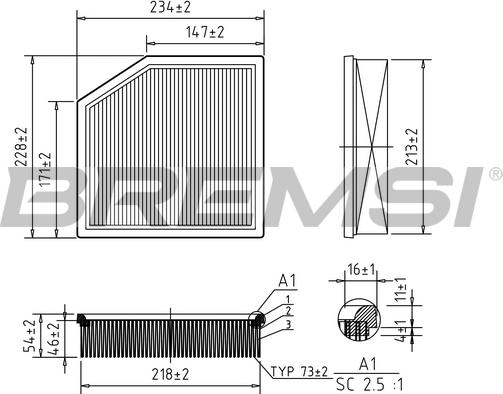 Bremsi FA1128 - Воздушный фильтр autodnr.net