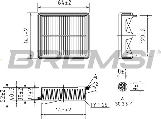 Bremsi FA1135 - Повітряний фільтр autocars.com.ua