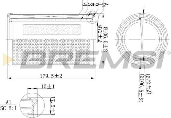 Bremsi FA1138 - Повітряний фільтр autocars.com.ua