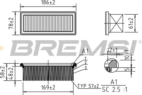 Bremsi FA1155 - Повітряний фільтр autocars.com.ua