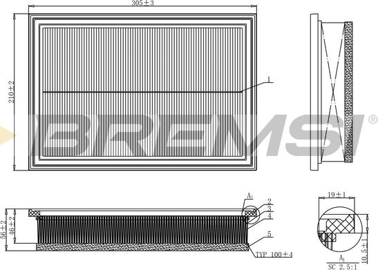 Bremsi FA1158 - Повітряний фільтр autocars.com.ua