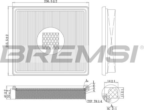 Bremsi FA1163 - Повітряний фільтр autocars.com.ua