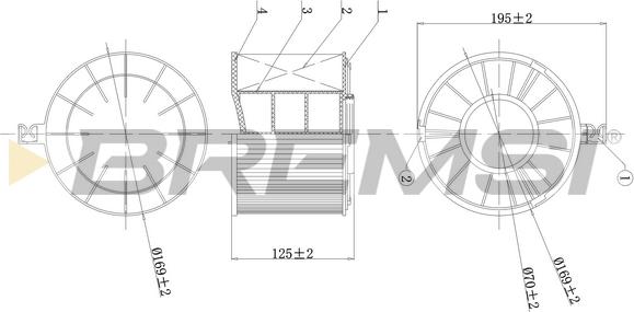 Bremsi FA1174 - Повітряний фільтр autocars.com.ua