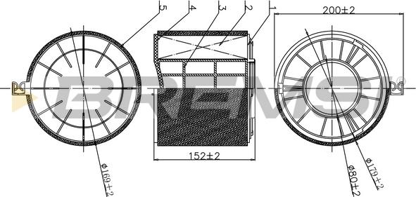 Bremsi FA1175 - Повітряний фільтр autocars.com.ua