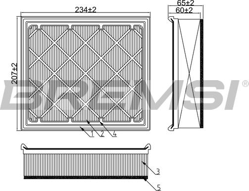 Bremsi FA1182 - Повітряний фільтр autocars.com.ua