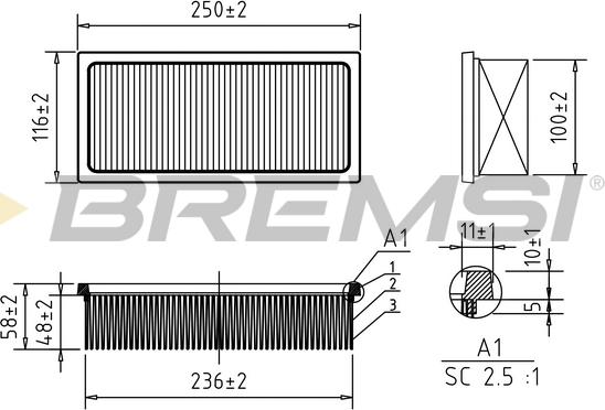 Bremsi FA1187 - Воздушный фильтр autodnr.net