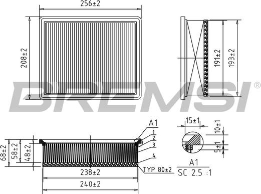 Bremsi FA1194 - Повітряний фільтр autocars.com.ua