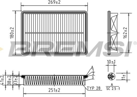 Bremsi FA1199 - Повітряний фільтр autocars.com.ua