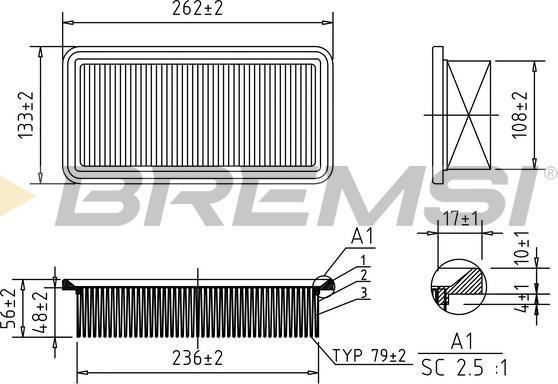 Bremsi FA1204 - Воздушный фильтр autodnr.net