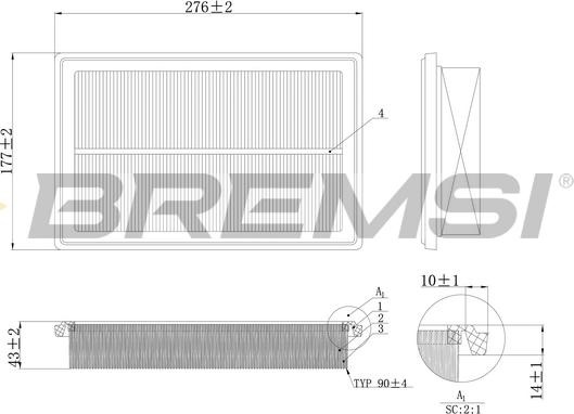 Bremsi FA1206 - Воздушный фильтр autodnr.net
