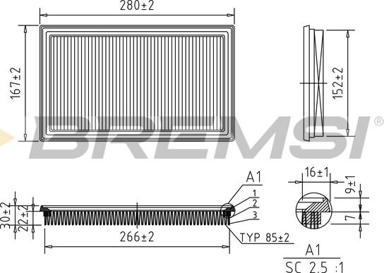 Bremsi FA1212 - Воздушный фильтр autodnr.net