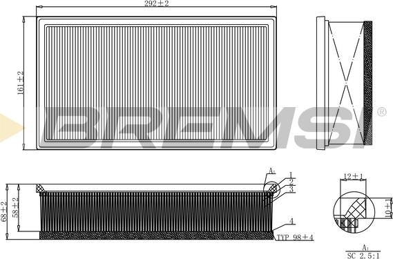 Bremsi FA1214 - Воздушный фильтр autodnr.net