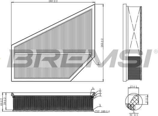 Bremsi FA1215 - Воздушный фильтр autodnr.net