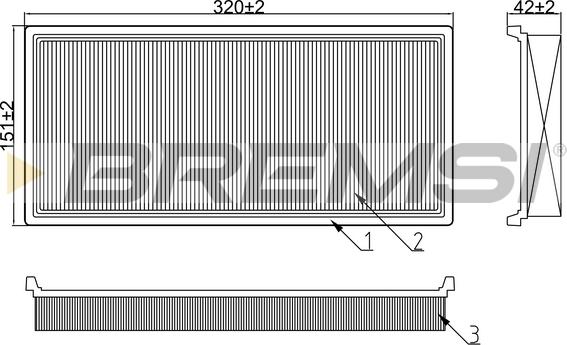 Bremsi FA1232 - Повітряний фільтр autocars.com.ua