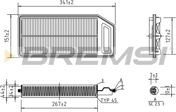 Bremsi FA1235 - Повітряний фільтр autocars.com.ua