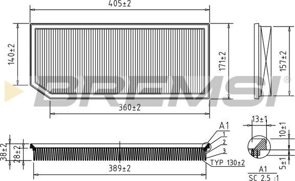 Bremsi FA1242 - Повітряний фільтр autocars.com.ua