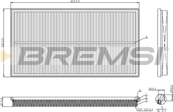 Bremsi FA1244 - Воздушный фильтр autodnr.net