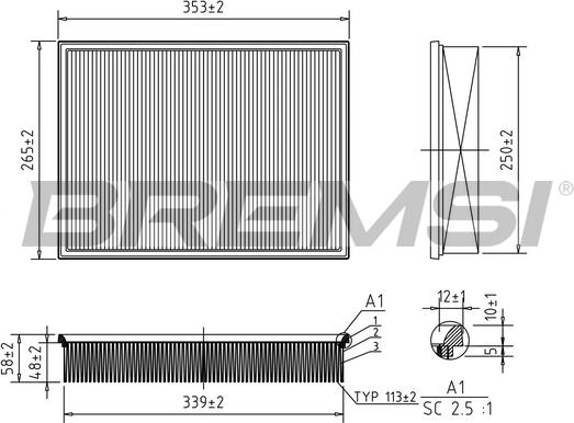Bremsi FA1246 - Воздушный фильтр autodnr.net