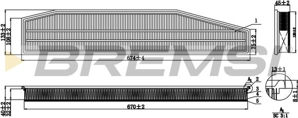 Bremsi FA1261 - Повітряний фільтр autocars.com.ua