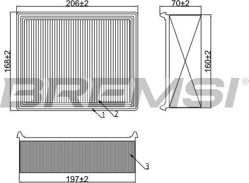 Bremsi FA1262 - Повітряний фільтр autocars.com.ua