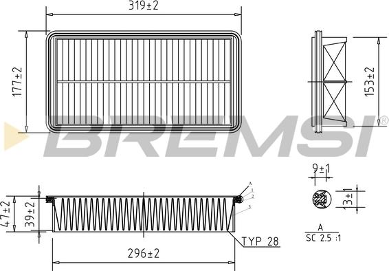 Bremsi FA1267 - Повітряний фільтр autocars.com.ua