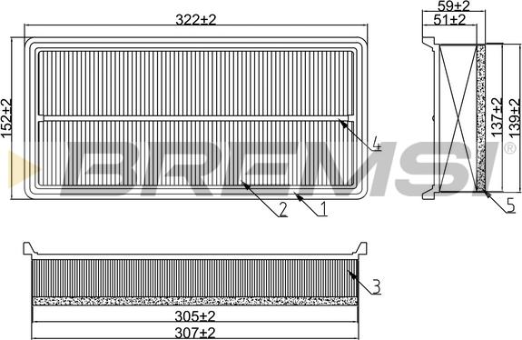 Bremsi FA1280 - Повітряний фільтр autocars.com.ua