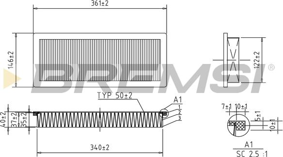 Bremsi FA1346 - Повітряний фільтр autocars.com.ua